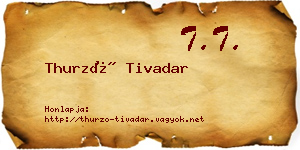 Thurzó Tivadar névjegykártya